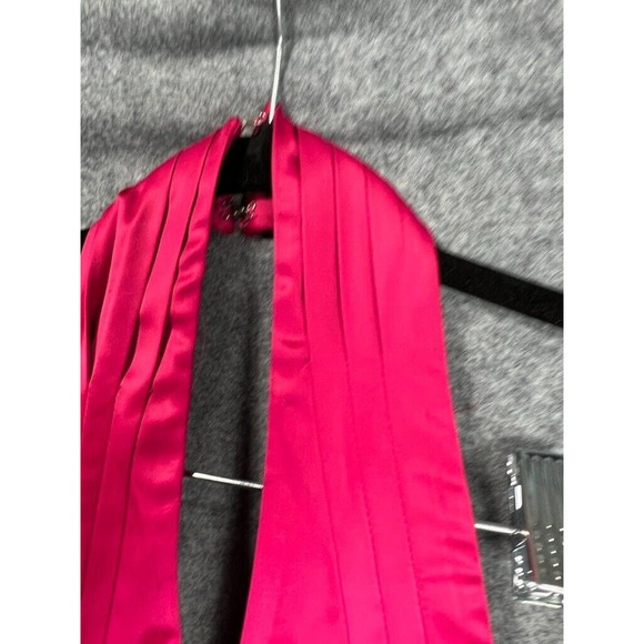 Revolve Dress Women Small Pink Halterneck Satin Plunging V Neck Open Back Midi - Picture 5 of 8